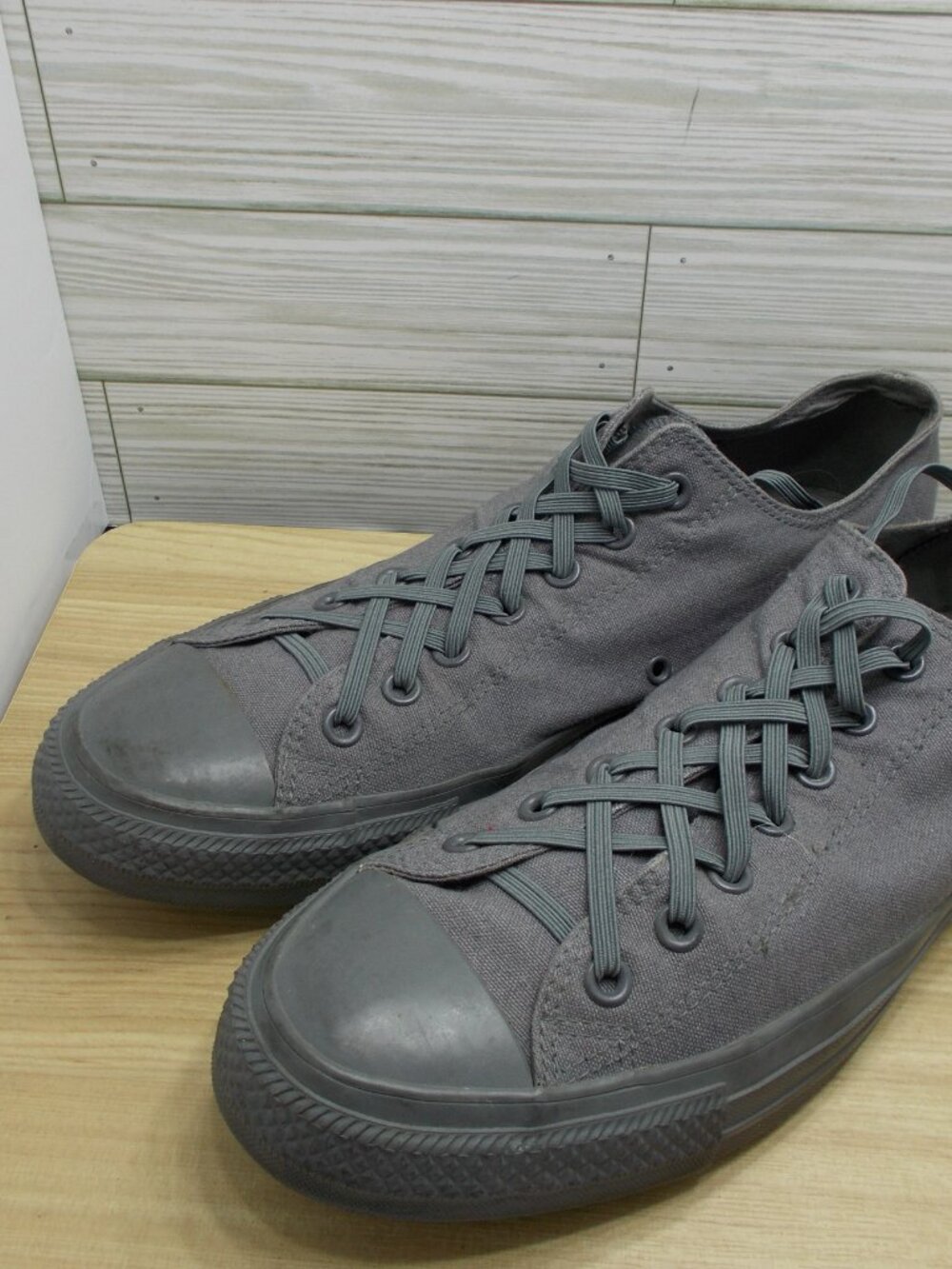 Converse All Star Shoes Mens 12 Gray Canvas Lace Up Low Top Casual S153032F